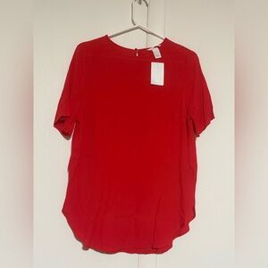 H&M Vibrant Red Short Sleeve Top